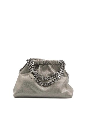 STELLA McCARTNEY: cross body bags - Drawstring Shoulder Bag In Grey