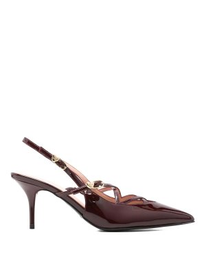LOVE MOSCHINO: court shoes - Burgundy Calfskin Slingbacks