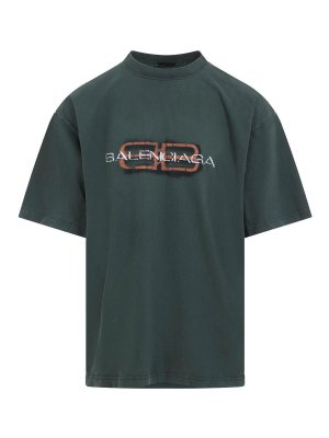 BALENCIAGA: Tシャツ - Tシャツ - ダークグリーン