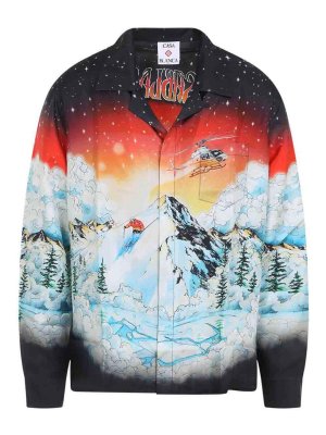 CASABLANCA: shirts - Cuban Collar Long Sleeve Shirt