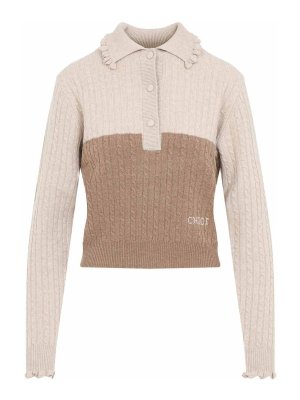 CHLOE': Strickpullover mit Rundhalsausschnitt - Rundhalspullover - Braun