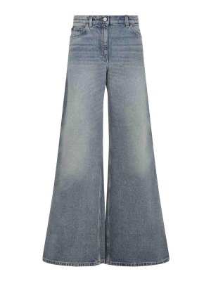 Courreges: Jeans évasés - Jean Bootcut - Bleu