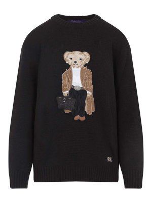 RALPH LAUREN: Strickpullover mit Rundhalsausschnitt - Rundhalspullover - Braun