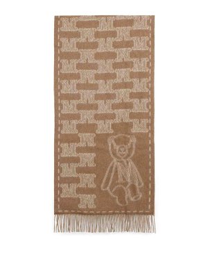 Max Mara: scarves - Wsteddycamel Logo Teddy Scarf