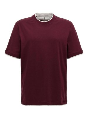 BRUNELLO CUCINELLI: T-shirts - T-Shirt - Rouge Brun