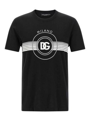 DOLCE & GABBANA: t-shirts - Dg Logo Print T-Shirt