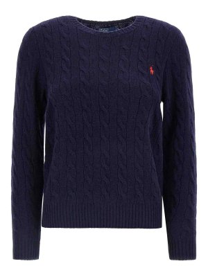POLO RALPH LAUREN: Strickpullover mit Rundhalsausschnitt - Rundhalspullover - Blau