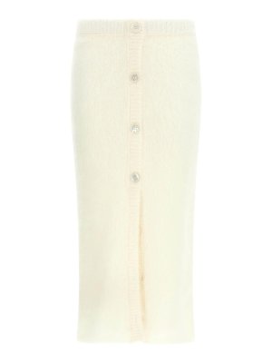 ALESSANDRA RICH: Knee length skirts & Midi - Carded Mohair Skirt