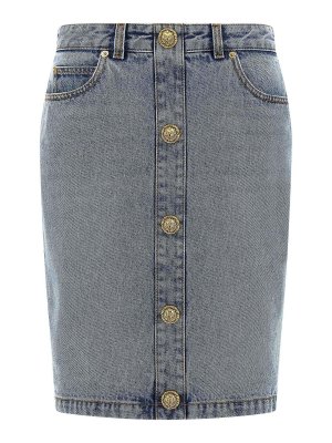 Balmain: Knee length skirts & Midi - Denim Skirt