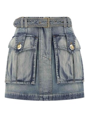 Balmain: ニーレングススカート＆ミディ丈 - 膝丈/ミディスカート - ライトブルー