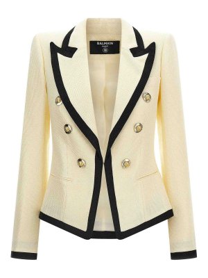 Balmain: blazers - Maxi Shoulder Strap Blazer