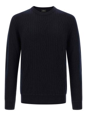 BRIONI: crew necks - Ribbed And Braid Sweater