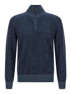 BRIONI: cardigans - Half Zip Sweater