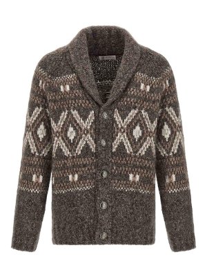 BRUNELLO CUCINELLI: cardigans - Geometric Jacquard Cardigan
