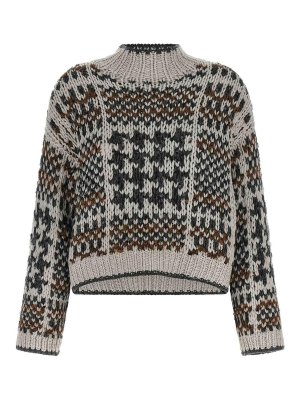 BRUNELLO CUCINELLI: Strickpullover mit Rundhalsausschnitt - Rundhalspullover - Bunt