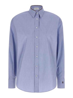 BRUNELLO CUCINELLI: shirts - Shiny Collar Detail Shirt