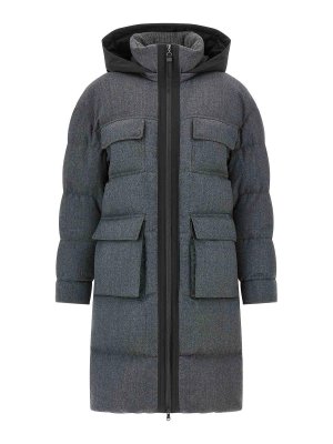 BRUNELLO CUCINELLI: casual jackets - Shiny Zipper Pull Long Down Jacket