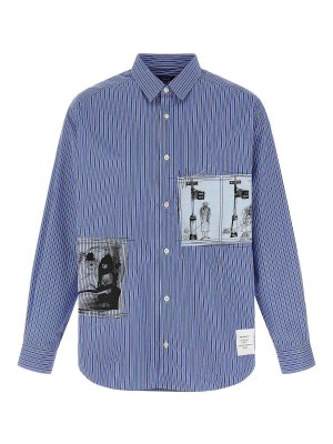 COMME DES GARÇONS HOMMES PLUS: camicie - Camicia a strisce patch