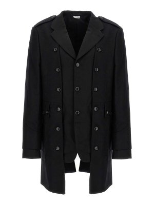 COMME DES GARÇONS HOMMES PLUS: Abrigos cortos - Abrigo Corto - Negro