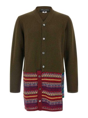 COMME DES GARÇONS HOMMES PLUS: cardigan - Jacquard Insert Cardigan