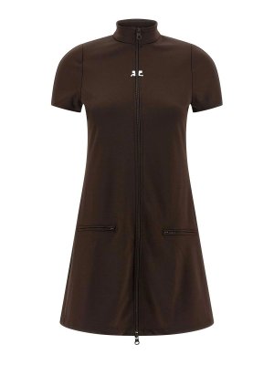 Courreges: knee length dresses - Interlock Tracksuit Mini Dress