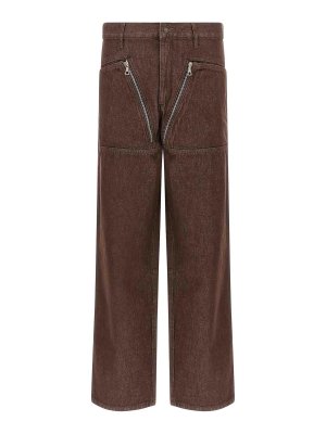 DRIES VAN NOTEN: ブーツカットジーンズ - ブーツカットジーンズ - ブラウン