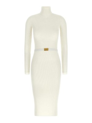ELISABETTA FRANCHI: knee length dresses - Logo Belt Dress