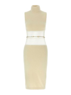 ELISABETTA FRANCHI: knee length dresses - Gauze Insert Dress