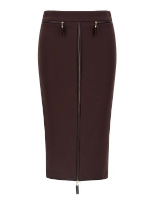 ELISABETTA FRANCHI: Faldas media pierna y semilargas - Falda Semilarga - Rojo Oscuro