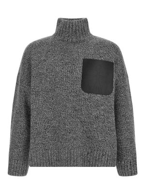 J.W. ANDERSON: cardigans - Leather Patch Pocket Sweater