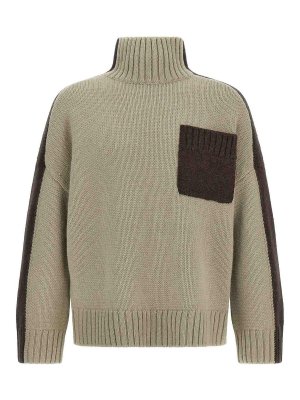 J.W. ANDERSON: cardigan - Maglione tascabile a due toni