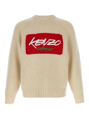 KENZO: Strickpullover mit Rundhalsausschnitt - Rundhalspullover - Schwarz