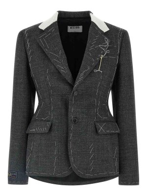 MOSCHINO: Vestes de costume - Blazer - Gris