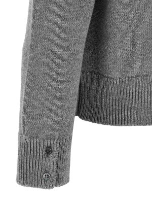 4Bar Half Zip Sweater shop online: THOM BROWNE