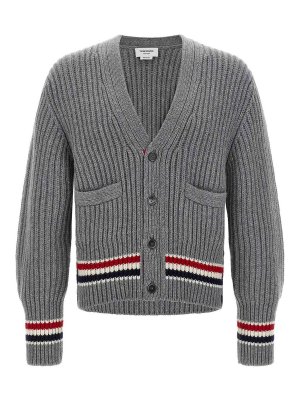 THOM BROWNE: cardigans - Rwb Tape Cardigan