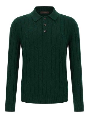 ZANONE: polo shirts - Braided Wool Polo Shirt
