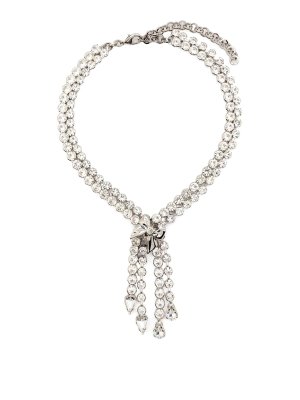 ALESSANDRA RICH: Necklaces & Chokers - Bow Crystals Necklace
