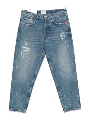 AMI PARIS: bootcut jeans - Jeans effect lived with fringes