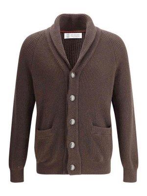BRUNELLO CUCINELLI: cardigans - Cardigan with Scialle Revers