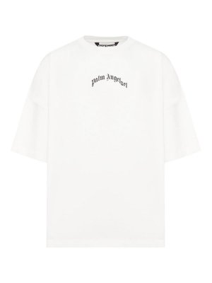Palm Angels: t-shirts - T-shirt with curved logo