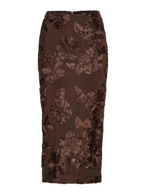 ROTATE Birger Christensen: Knee length skirts & Midi - Midi skirt in pencil with pink decoration