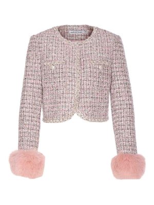 Self Portrait: casual jackets - Tweed jacket with crystals