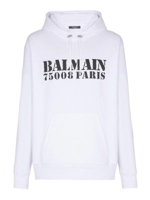 Balmain: Sweatshirts & Sweaters - Hooded sweatshirt and logo