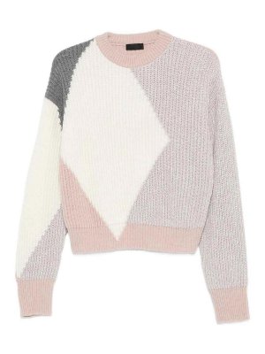 Liu Jo: boat necks - Wool sweater with geometric motif