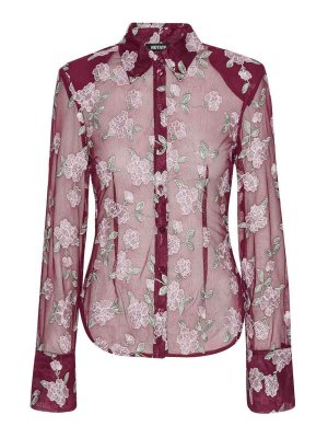 ROTATE Birger Christensen: shirts - Shirt with flower embroidery