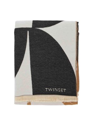 TWINSET: sciarpe e foulard - Sciarpa Con Motivo Geometrico E Frange