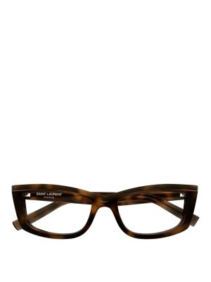 SAINT LAURENT: 眼鏡 - 眼鏡 - ブラウン