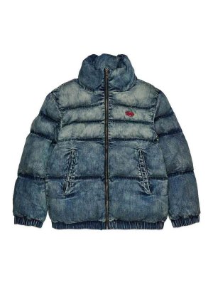 DIESEL: giacche denim - Giacca jwmons in denim gonfio con logo