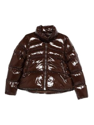 Pinko: padded coats - Padded Crystal Nylon Pea Coat