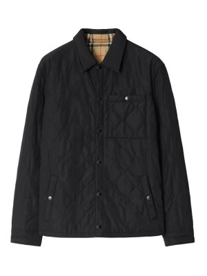 BURBERRY: padded jackets - Brighton Reversible Quilted Nylon Overshirt